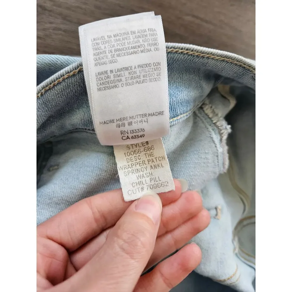 Mother Denim Women's The Wrapper Patch Springy Ankle Jeans Chill Pill Size 26 - Picture 12 of 16